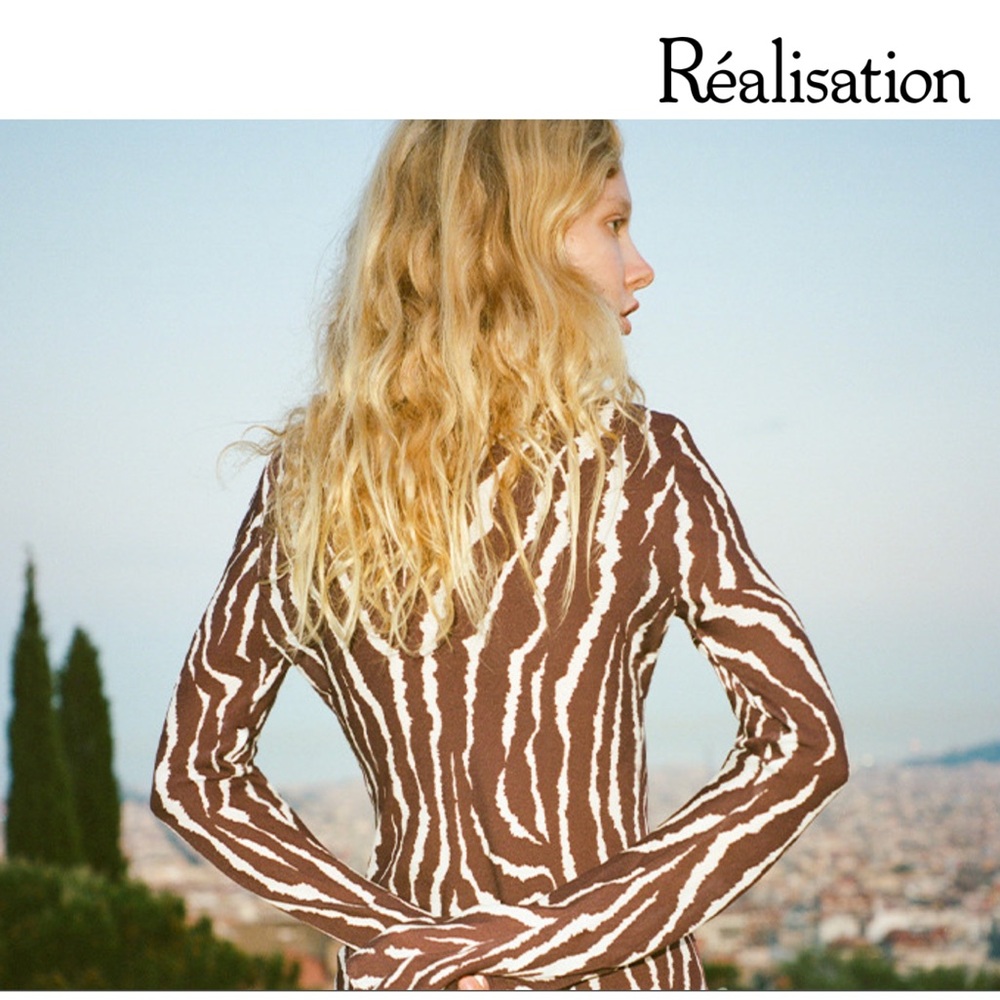 RéaliSation Par Brown and Cream Animal Print Dress